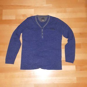 Diesel Blue Slub Henley Vintage Medium